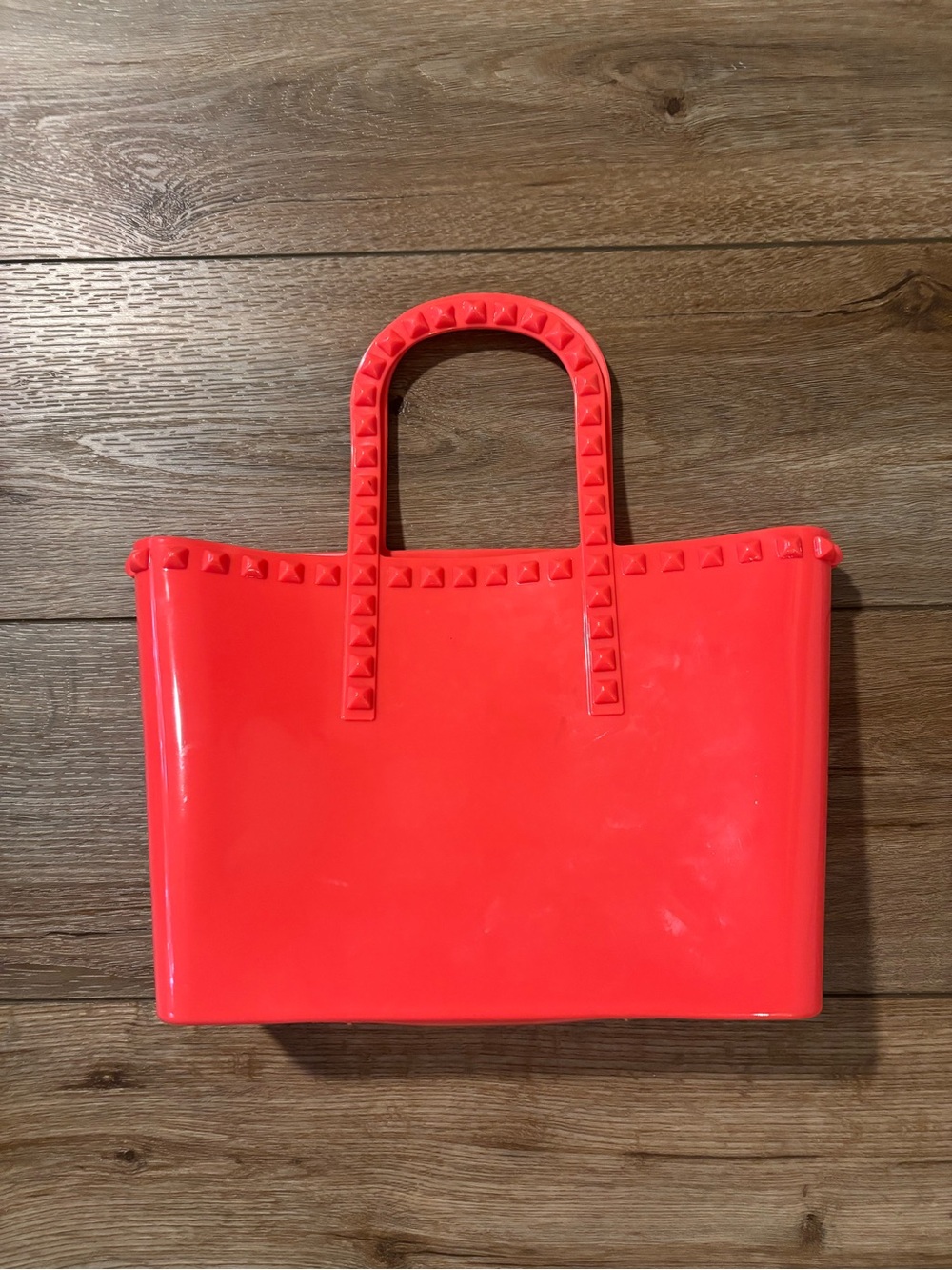 Hot Pink Studded Jelly Tote Bag